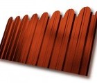 Профнастил С10B фигурный 0,45 PE с пленкой RAL 2004 оранжевый