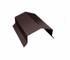 Парапетная крышка угольная 250мм 0,5 Satin с пленкой RAL 8017 шоколад