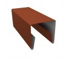 Планка П-образная заборная 20 0,5 Satin с пленкой RAL 8004 терракота